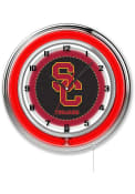 USC Trojans 19 in Neon Wall Clock