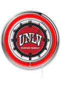 UNLV Runnin Rebels 19 in Neon Wall Clock