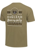 Oakland University Golden Grizzlies Womens Comfort Colors Crew Neck T-Shirt - Khaki