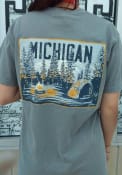 Michigan Tent in the Pines T Shirt - Grey