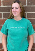 Wayne State Warriors Womens Wordmark Dots T-Shirt - Green