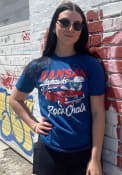 Kansas Jayhawks Womens Muscle Car T-Shirt - Blue