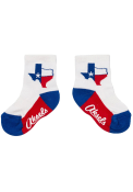 Texas Baby State Shape Quarter Socks - White