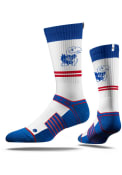Kansas Jayhawks Strideline Cap Two Stripe Crew Socks - White