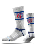 Kansas Jayhawks Strideline Block KU Crew Socks - Grey