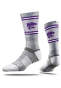 K-State Wildcats Strideline Fade Stripe Crew Socks - Grey