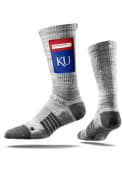 Kansas Jayhawks Strideline Pocket Crew Socks - Grey