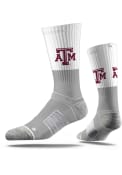 Strideline Texas A&M Aggies Mens Grey Split Crew Socks