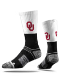 Strideline Oklahoma Sooners Mens Black Split Crew Socks
