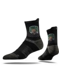 Strideline Ohio Bobcats Mens Black Team Logo Quarter Socks