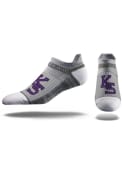K-State Wildcats Strideline Team Logo No Show Socks - Grey