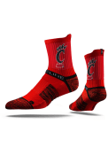 Strideline Performance Cincinnati Bearcats Mens Quarter Socks - Red