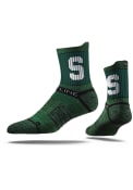 Strideline Michigan State Spartans Mens Green Performance Quarter Socks