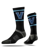 Strideline Villanova Wildcats Mens Black Performance Crew Socks