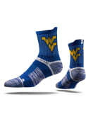Strideline West Virginia Mountaineers Mens Blue Performance Quarter Socks