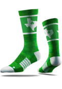 Strideline Texas Mens Green St Pats Crew Socks