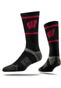 Strideline Wisconsin Badgers Mens Black Team Logo Crew Socks