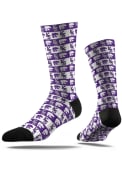 Strideline K-State Wildcats Mens Purple Retro Stripe Dress Socks