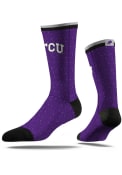 Strideline TCU Horned Frogs Mens Purple Speckle Dress Socks