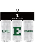 Eastern Michigan Eagles Baby Strideline 3PK Quarter Socks - White