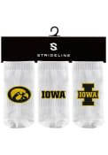 Iowa Hawkeyes Baby Strideline 3PK Quarter Socks - White