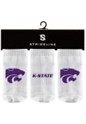 K-State Wildcats Baby Strideline 3PK Quarter Socks - White