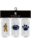 Penn State Nittany Lions Baby Strideline 3PK Quarter Socks - White