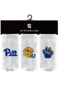 Pitt Panthers Baby Strideline 3PK Quarter Socks - White