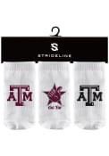 Texas A&M Aggies Baby Strideline 3PK Quarter Socks - White