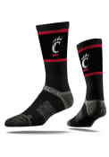 Strideline Team Logo Cincinnati Bearcats Mens Crew Socks - Black