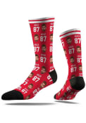Travis Kelce Kansas City Chiefs Strideline Allover Print Dress Socks - Red
