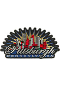Pittsburgh Skyline Sunburst Rubber Magnet