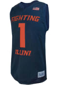 Illinois Fighting Illini Original Retro Brand College Classic Name and Number Basketball Jersey - Navy Blue