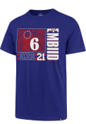 Joel Embiid Philadelphia 76ers 47 Name And Number T-Shirt - Blue