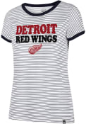 47 Detroit Red Wings Womens Striped Ringer White T-Shirt