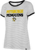 47 Pittsburgh Penguins Womens Striped Ringer White T-Shirt