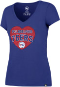 47 Philadelphia 76ers Womens Blue Lux Sequin T-Shirt