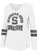 47 Michigan State Spartans Womens Letter Courtside White LS Tee