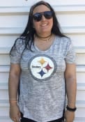 Pittsburgh Steelers Womens 47 Haze Split T-Shirt - Black