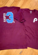Bryce Harper Philadelphia Phillies 47 Name And Number T-Shirt - Maroon