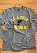 St Louis Blues 47 Varsity Arch T Shirt - Grey