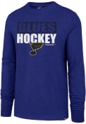 St Louis Blues 47 Blockout Club T Shirt - Blue