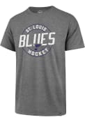 St Louis Blues 47 Hockey Circle T Shirt - Grey