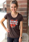 Cleveland Browns Womens 47 Regional Dawg Pound T-Shirt - Brown