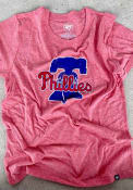 Philadelphia Phillies Womens 47 Distressed Imprint Match Hero Crew T-Shirt - Red