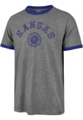 Kansas Jayhawks 47 Free Style Ringer Fashion T Shirt - Grey