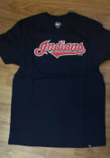 Cleveland Indians 47 Wordmark Super Rival T Shirt - Navy Blue