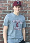 Temple Owls Number One Match Fashion T Shirt - Grey
