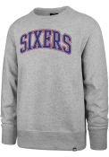 Philadelphia 76ers 47 Arch Outline Headline Crew Sweatshirt - Grey