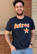 Houston Astros 47 Striped Wordmark T Shirt - Navy Blue
